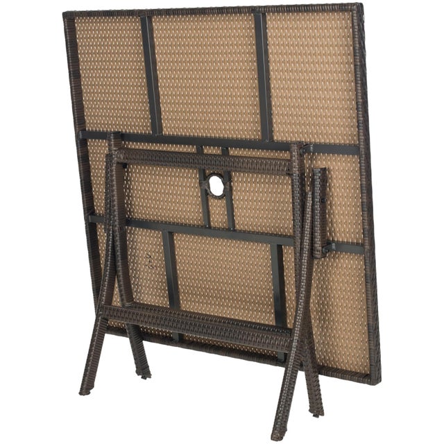 Spritely Home Samana Square Folding Table, Brown For Sale - Image 4 of 6