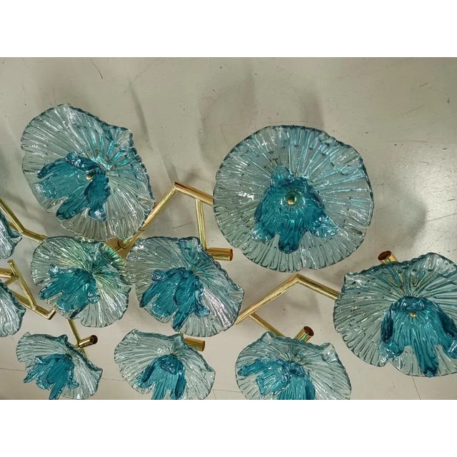 Mid-Century Modern Mid-Century Modern Murano Art Glass and Brass Wall Light For Sale - Image 3 of 10