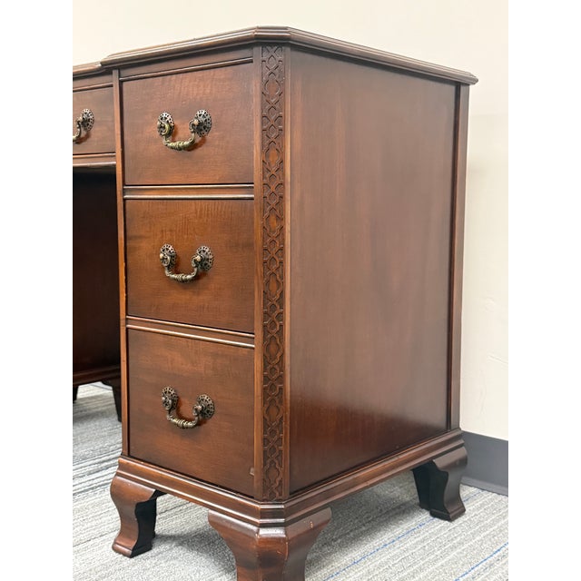 Antique Mahogany Art Deco Writing Desk For Sale In Saint Louis - Image 6 of 12