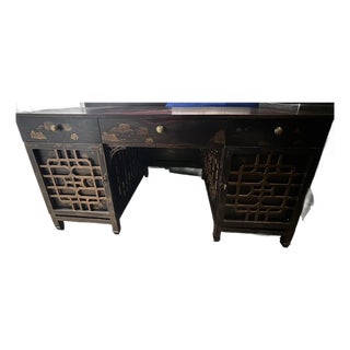 Drexel Heritage Chinoiserie Style Executive Desk For Sale