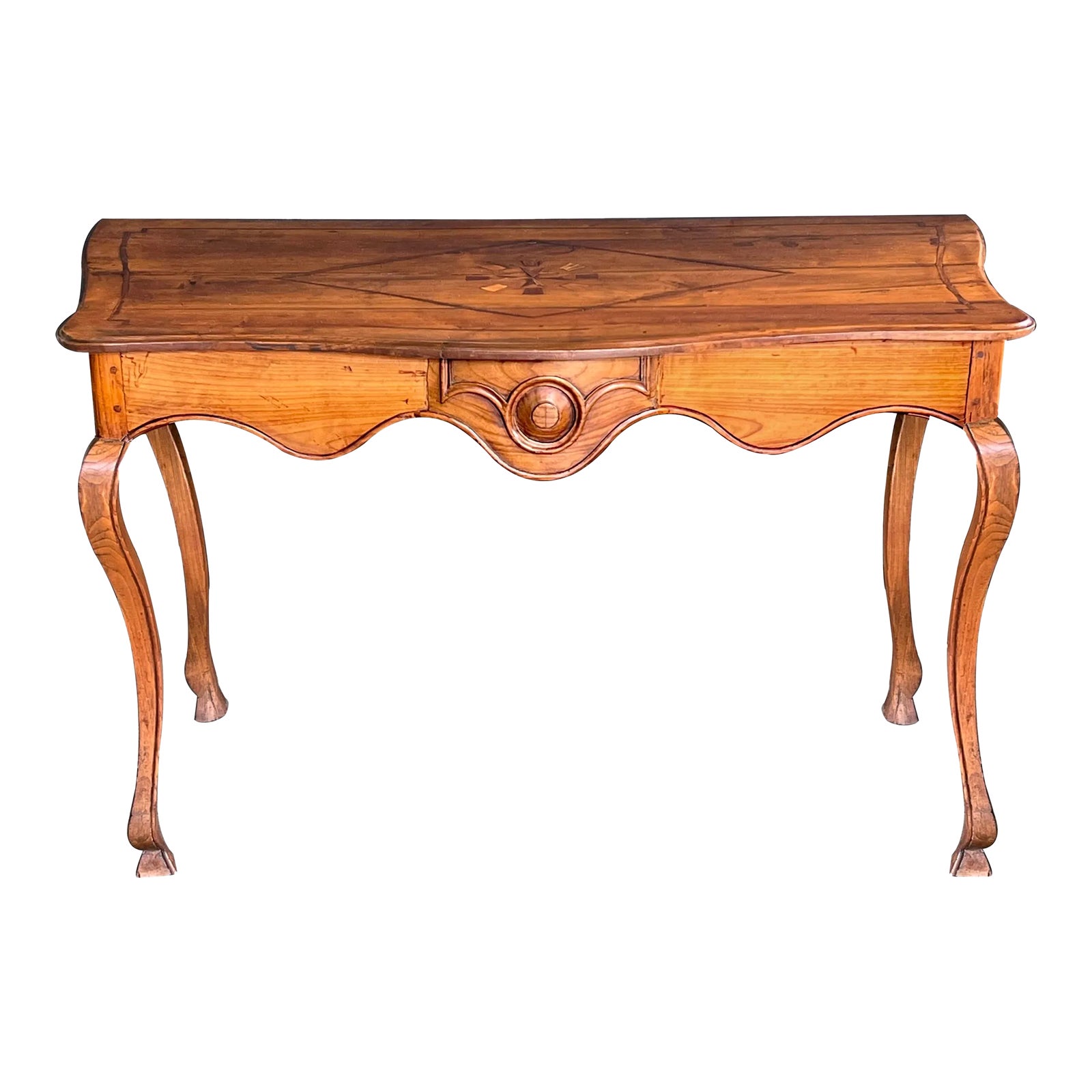 Portuguese Provincial Inlaid Fruitwood Console Table Chairish