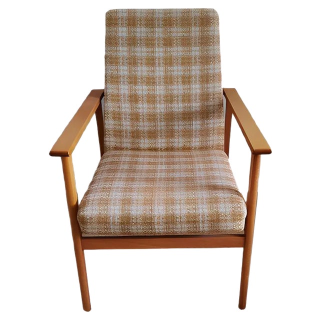 Light Wood Armchair, 1970s For Sale