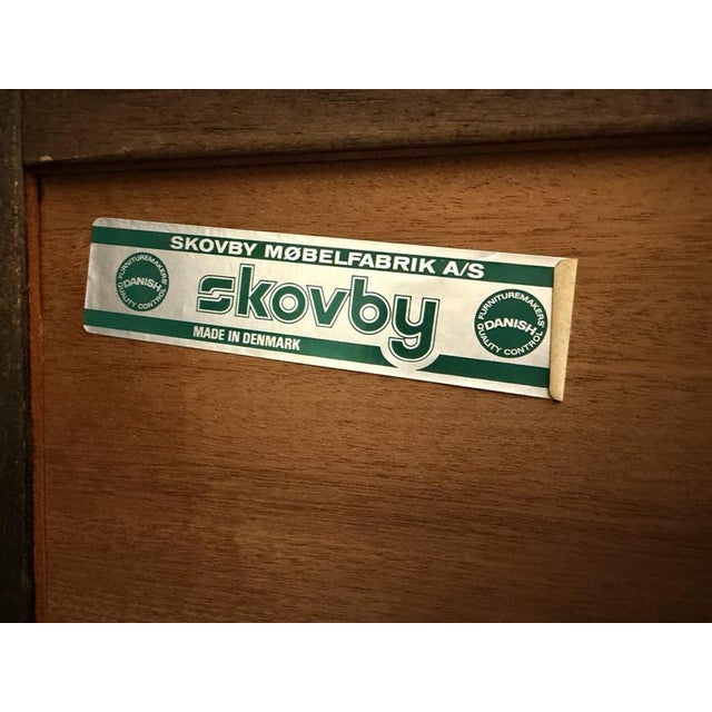 Wood Danish Dark Oak Low Sideboard from Skovby, 1960s For Sale - Image 7 of 8