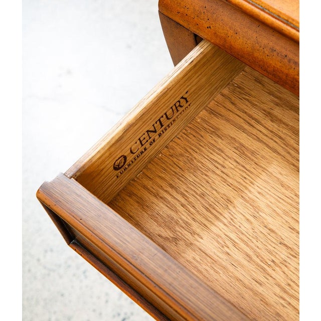 1960s Mid Century Modern Nightstand Side Table Drawer Burl Brass Single MCM Wood For Sale - Image 9 of 12