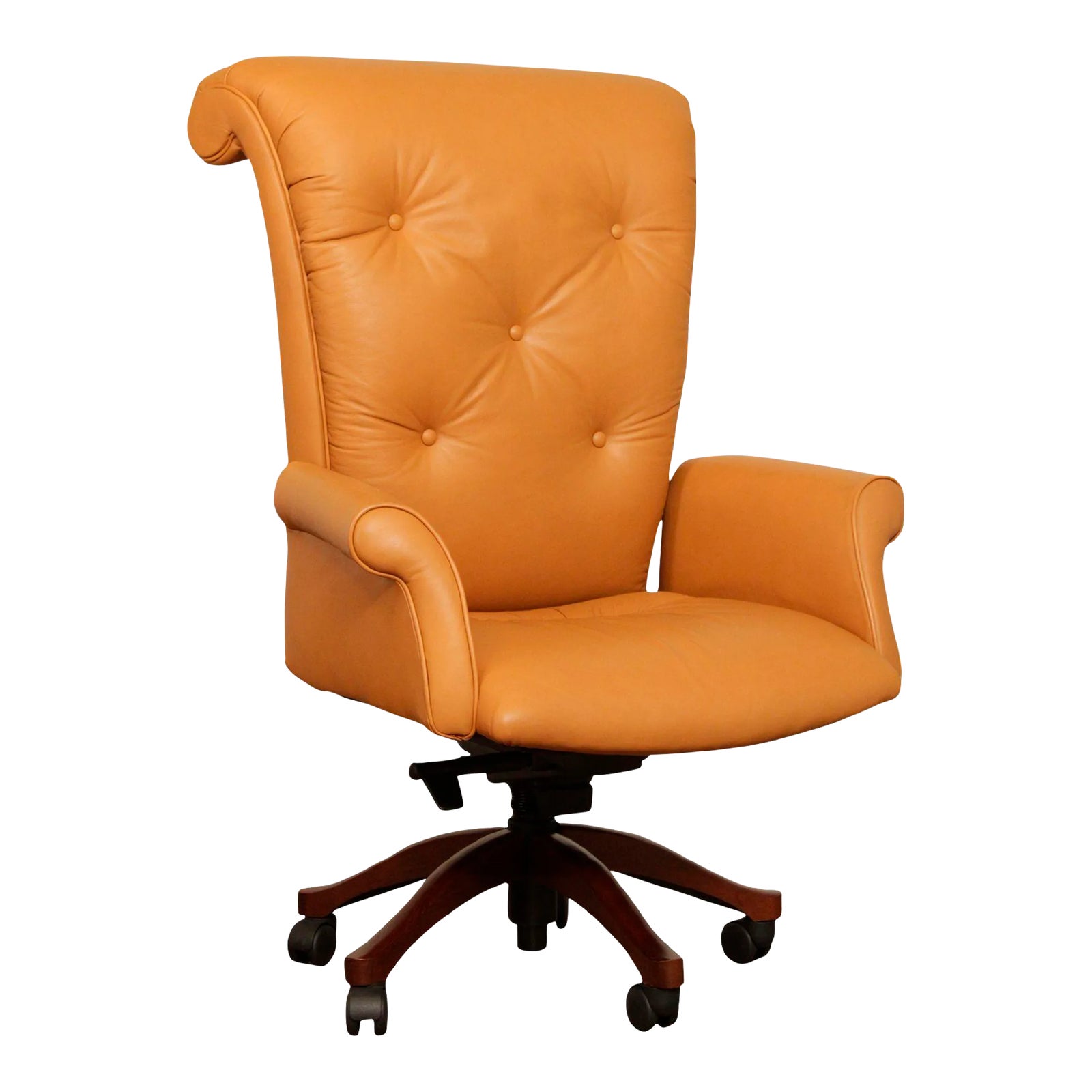 Leathercraft Tufted Leather Executive Office Armchair (B) Chairish