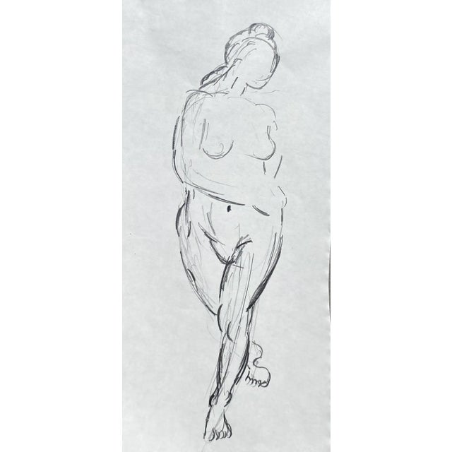 Figurative 1980s Richard Snyder Female Nude Drawing For Sale - Image 3 of 3