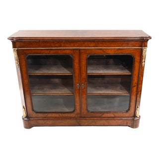 Victorian Pier Display Cabinet in Walnut, 1860s For Sale