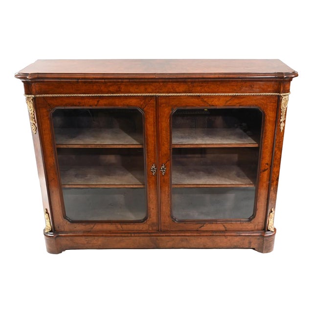 Victorian Pier Display Cabinet in Walnut, 1860s For Sale