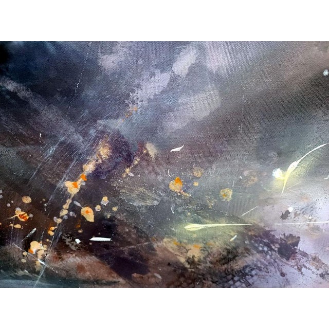 Plastic Ovidiu Kloska, the Memory of a Star Before It Was Born, Large Scale Mixed on Canvas For Sale - Image 7 of 13