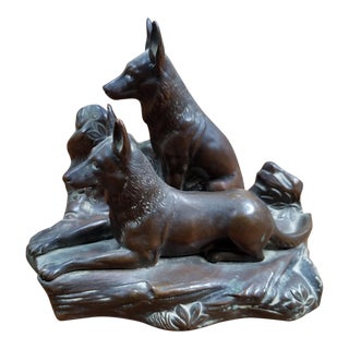 Figural Dogs Bookend by Jennings Brothers For Sale