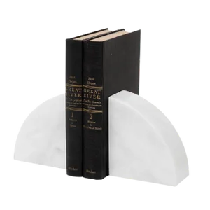 White Marble Bookends - a Pair