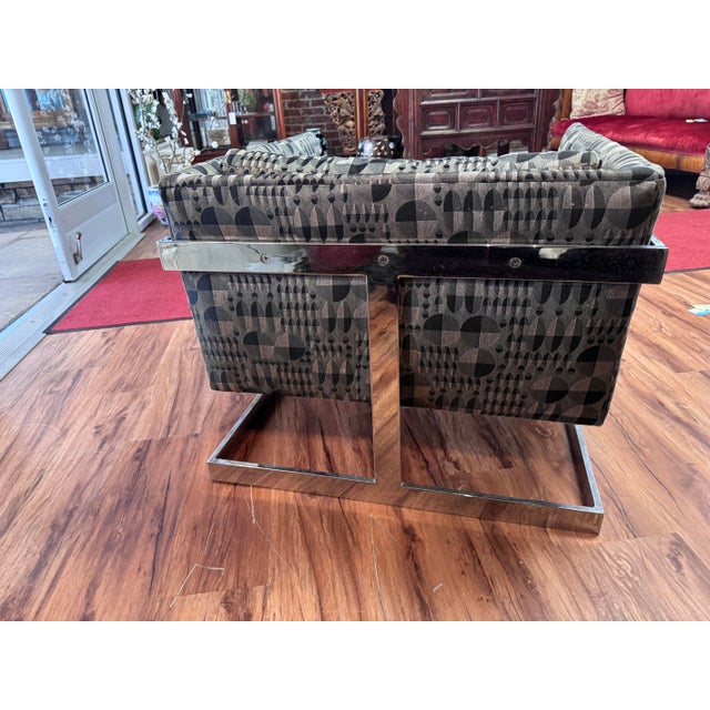 Mid-Century Modern 1970s Attributed Milo Baughman for Thayer Coggin Chrome T-Back Lounge Chair For Sale - Image 3 of 6