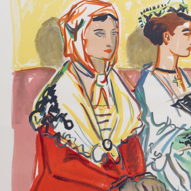 Vintage French Exhibition Poster by Yves Brayer for Galerie Isy Brachot Brussels, 1964 For Sale - Image 10 of 15