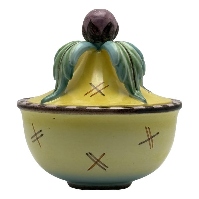 Wiener Werkstätte Ceramic Model 622 Lidded Box by Dagobert Peche for Gmundner Keramik, Austria, 1923s For Sale
