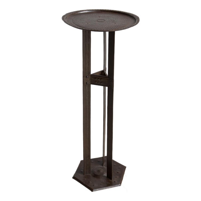 Antique Secessionist Arts and Crafts Iron Side Table by Hugo Berger for Goberg, C. 1900 For Sale