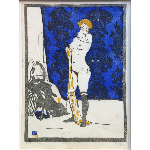 Evarist Adam Weber Aachen 1887–1968 Dießen am Ammersee The First Session, 1910 Color woodcut on thin Japanese paper Signed...