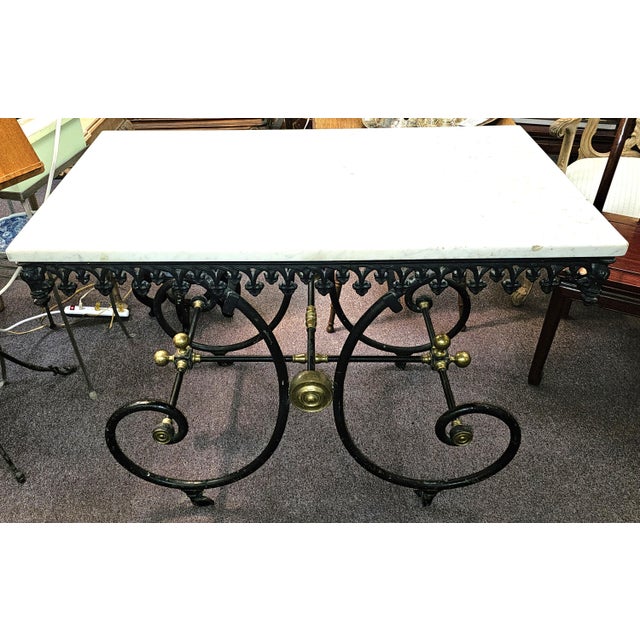 19th Century French Cast Iron & Marble Butcher Shop or Pastry Table For Sale In Boise - Image 6 of 14