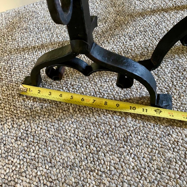 Iron and Brass Sunflower Andirons - A Pair For Sale - Image 13 of 18