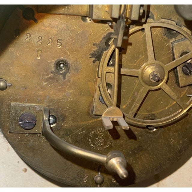 French Marble & Spelter Clock Garniture, Japy Frères, 19th Century. For Sale - Image 9 of 9