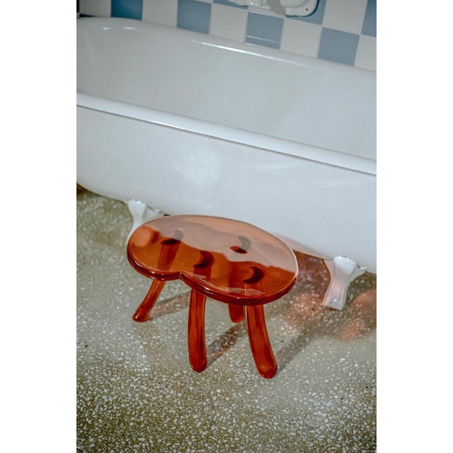 Plastic Sunburst Lung 2.0 Side Table in Hand Layered Resin by Szymon Keller For Sale - Image 7 of 18
