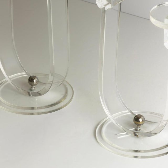 Art Deco Acrylic Glass and Chrome Candelabras, England, 1930s, Set of 2 For Sale - Image 6 of 10