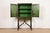 1920s Antique Chinoiserie Jacobean Green Lacquered Hand Painted Bookcase or Bar Cabinet, Circa 1920s For Sale - Image 5 of 14