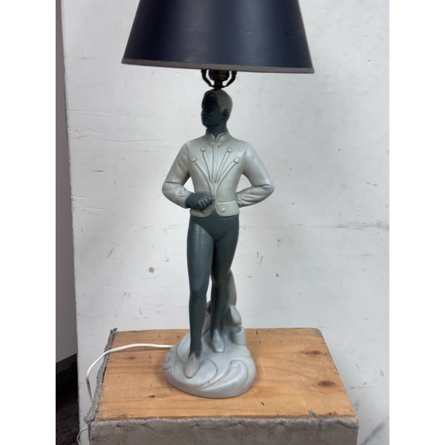 Circa 1960's Chalkware by Brest MFG Co. Male Ballet Dancer Table Lamp For Sale In San Francisco - Image 6 of 12