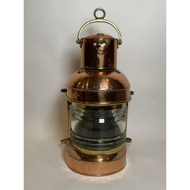Early 20th Century Solid Copper French Ships Lantern For Sale - Image 5 of 11