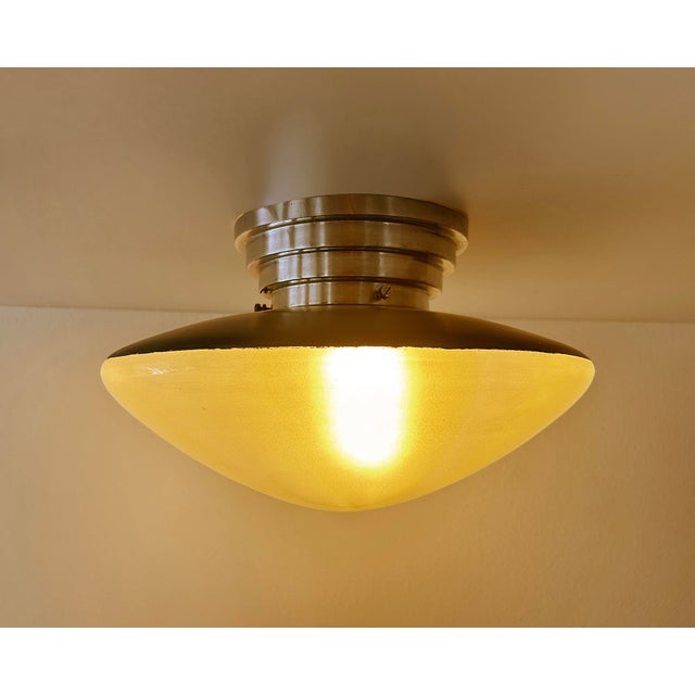 French Art Deco Glass Ceiling Light by Mazda, 1930s For Sale - Image 4 of 18