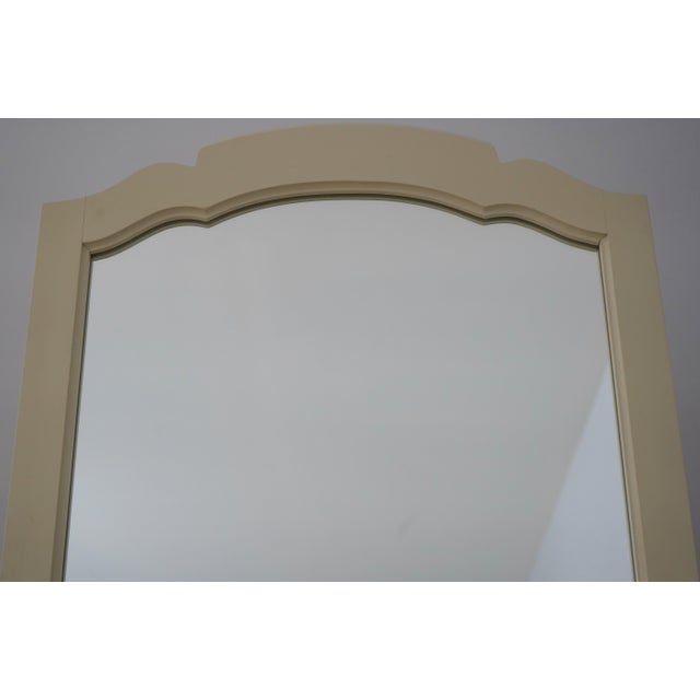 Traditional Ethan Allen Off White Painted Cheval Stand Up Floor Mirror For Sale - Image 3 of 10