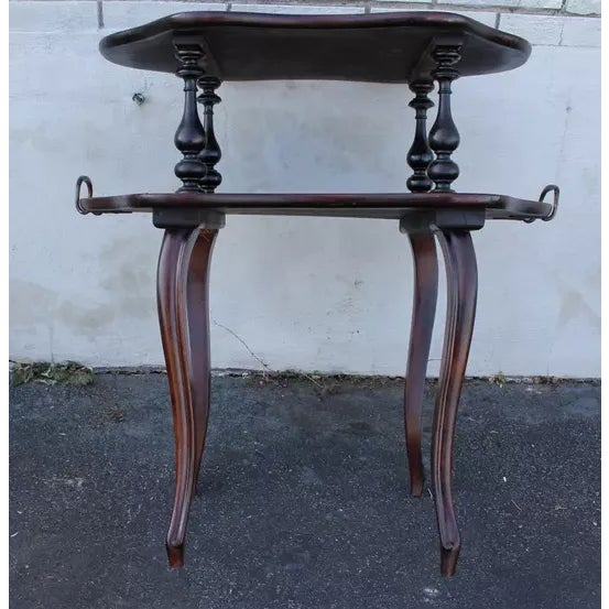 Early 20th Century Very French Rosewood Two-Tier Server Table For Sale - Image 4 of 10