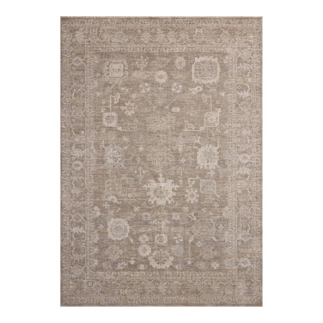 Chris Loves Julia x Loloi Louisa Taupe / Ivory 9'-6" x 13'-1" Area Rug For Sale