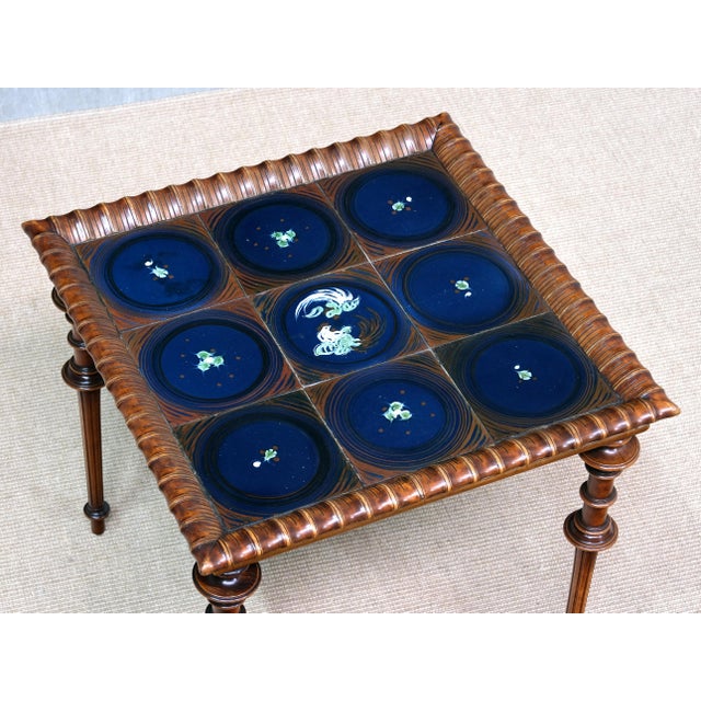 Sculptural Side Table with Hand-Decorated Tile Top from Frederik Stærmose, Denmark, 1930s For Sale - Image 13 of 17