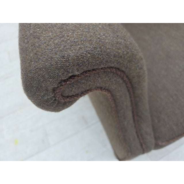 Wood Danish Armchair in Green Velour and Ash, 1960s For Sale - Image 7 of 18