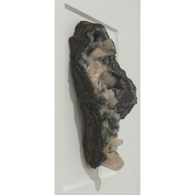 Pheromone by Christopher Marley Stilbite & Heulandite on Quartz Framed Mineral Specimen For Sale - Image 4 of 5
