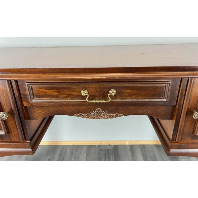 Vintage Louis French Carved Desk with Storage For Sale - Image 3 of 13