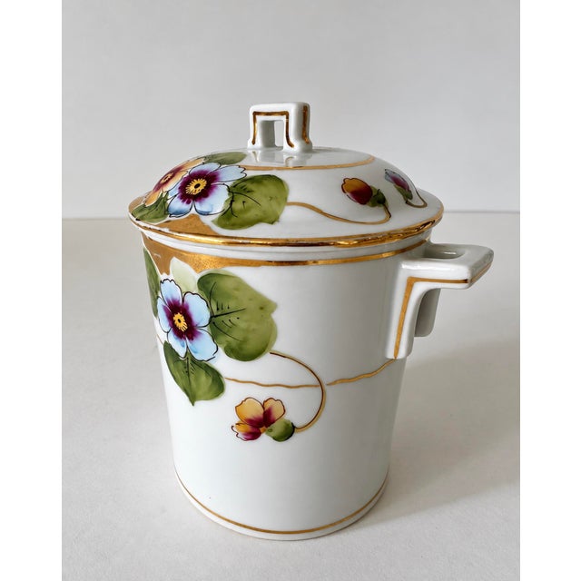 1920s 1920s Handpainted Floral Lidded Vase With Handles For Sale - Image 5 of 14
