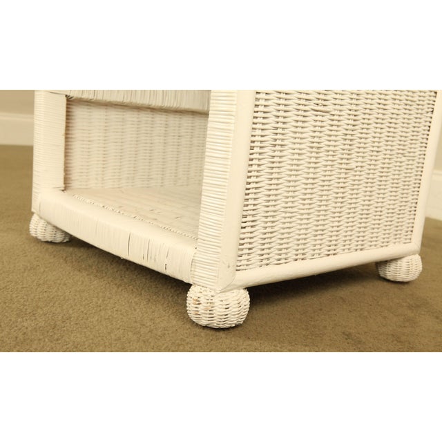 Vintage White Wicker Nightstand Chairish
