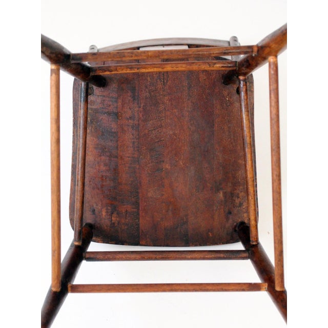Late 19th Century Antique American Splat Back Wood Chair For Sale - Image 5 of 10