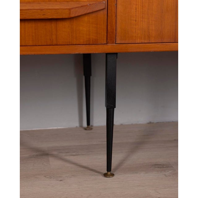 Black Vintage Teak Wall System Sideboard, Italy, 1960s For Sale - Image 8 of 18