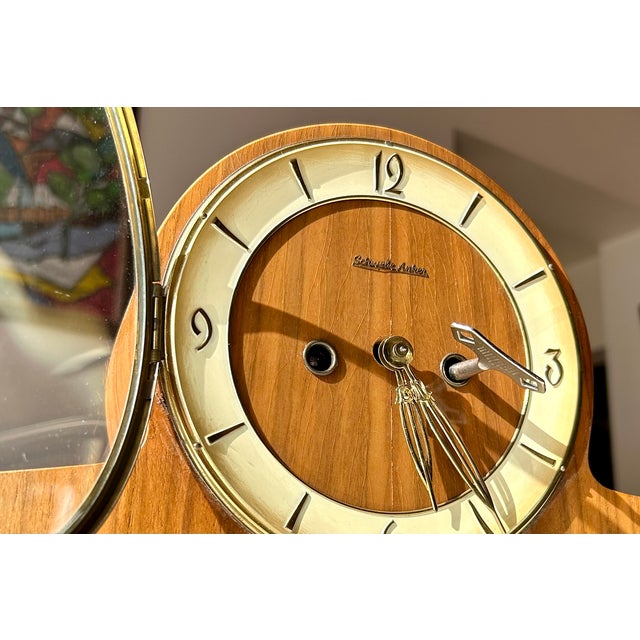 Vintage Mantel Clock in Wood, 1930s For Sale - Image 10 of 10