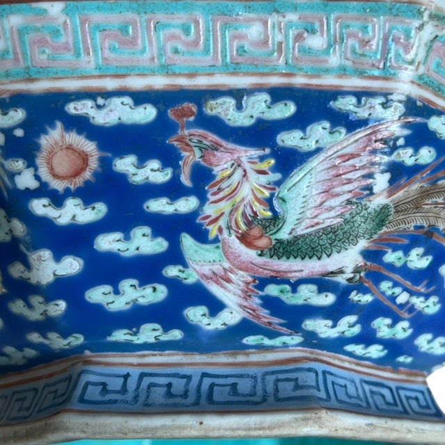 19th Century Antique Chinese Dragon and Phoenix Porcelain Bowl For Sale - Image 12 of 12
