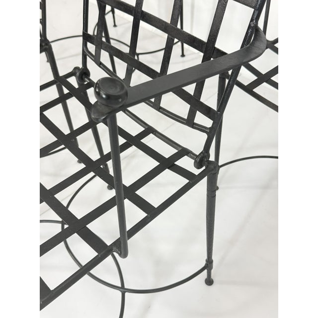 Black Set of Four Mario Papperzini for Janus Et Cie Wrought Iron Dining Armchairs, Attributed For Sale - Image 8 of 18