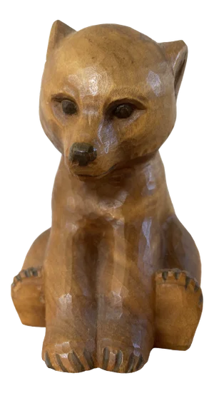 Hand Carved Swiss Baby Bear Figure by Schweizer Heimatwerk