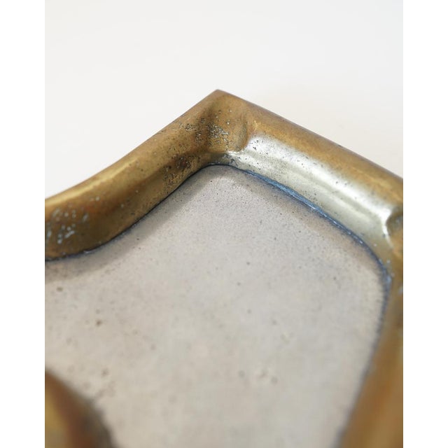 Metal Vintage Brutalist Asymmetrical Ashtray in Brass by David Marshall, Spain, 1980s For Sale - Image 7 of 10