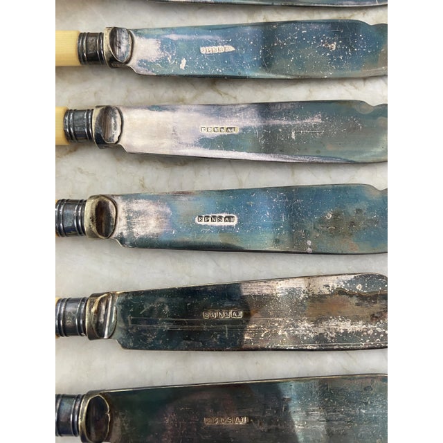 Late 20th Century Antique English Silverplate Sheffield Fish Knife and Fork Set- 12 Pieces For Sale - Image 5 of 6