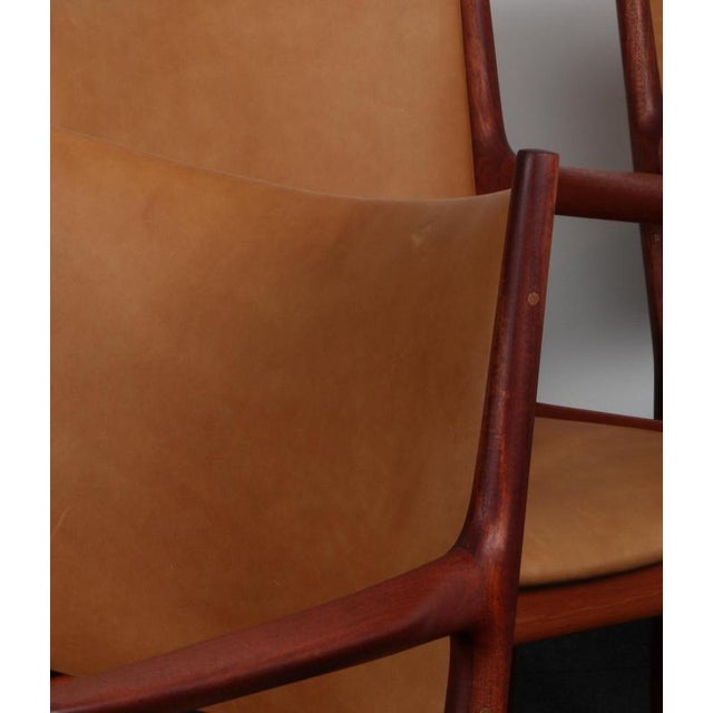 1960s Model JH513 Chairs in Mahogany and Leather attributed to Hans J. Wegner, 1960s, Set of 4 For Sale - Image 5 of 10