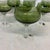 This is a vintage Sasaki "Coronation" (or "Hawthorne Jade") green crystal champagne sherbet glass featuring a clear...