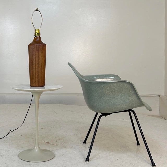 Table lamp,teak, circa 1965 Turned on a lathe, produced in Denmark almost certainly by ESA but unmarked. Measures: 5.5...