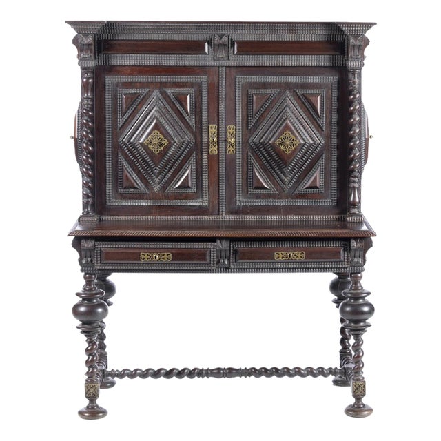 Antique Wardrobe in Twisted Wood, 1800s For Sale